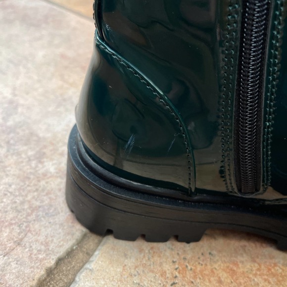 Soda FIRM - Lug Sole Combat Ankle Bootie Lace up w/Side Zipper Dark green - Picture 6 of 6